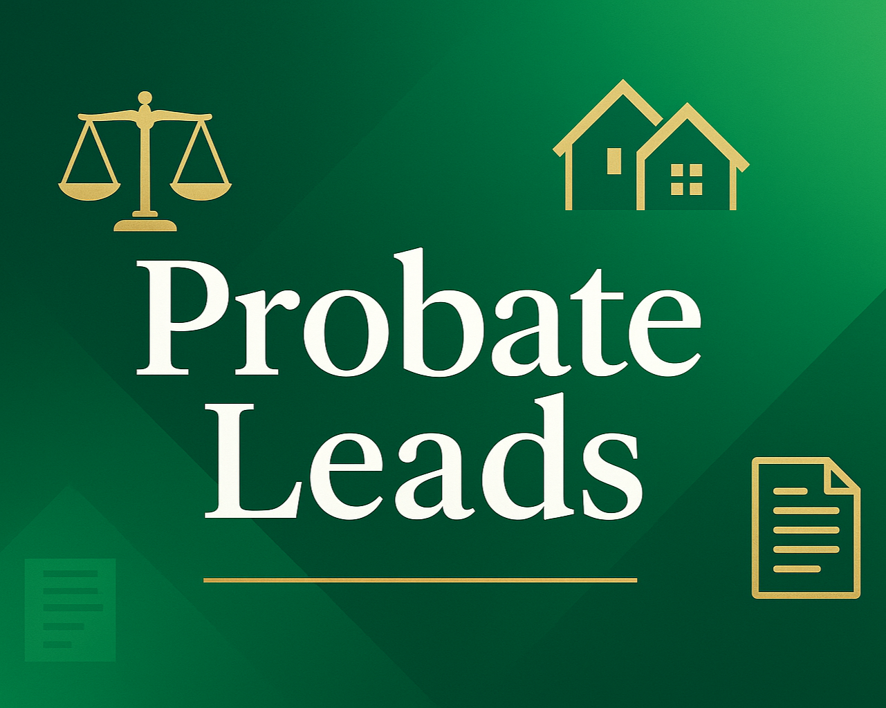 Probates  Leads Cover image with Green primary color